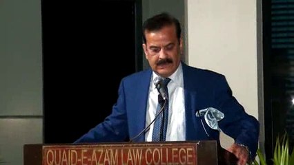QLC Principal Mr. Nafeer A Malik Speech on Welcome party 2015 at Quaid-e-Azam Law College Lahore