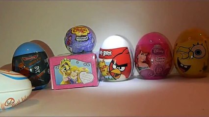 Kinder Joy Surprise Eggs Angry Birds Spongebob Unboxing