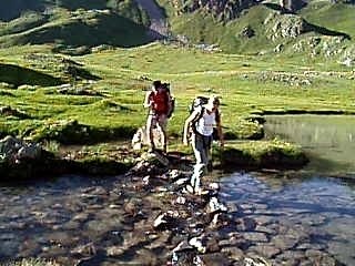 Lac des Cerces - traversée de torrent