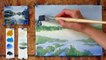 Intermediate step by step watercolor tutorial- Painting a Lake