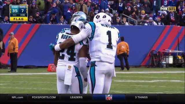 HD- Odell Beckham Jr. vs Josh Norman Helmet to helmet hit after play scuffle