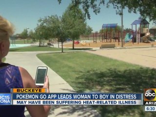 Pokemon Go app leads woman to boy in distress