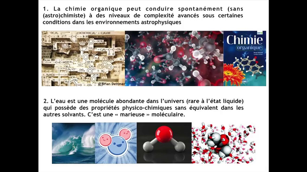 Conférence, Origine de la vie sur terre, Rôle des comètes