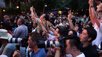 A Manhattan, coucher de soleil entre les gratte-ciel
