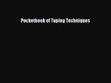 [PDF] Pocketbook of Taping Techniques Download Online