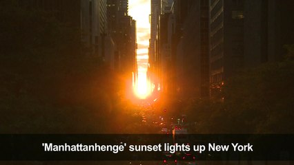 ‘Manhattanhenge’ sunset lights up New York