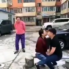 Couple kissing in public then what happened? Funny Video