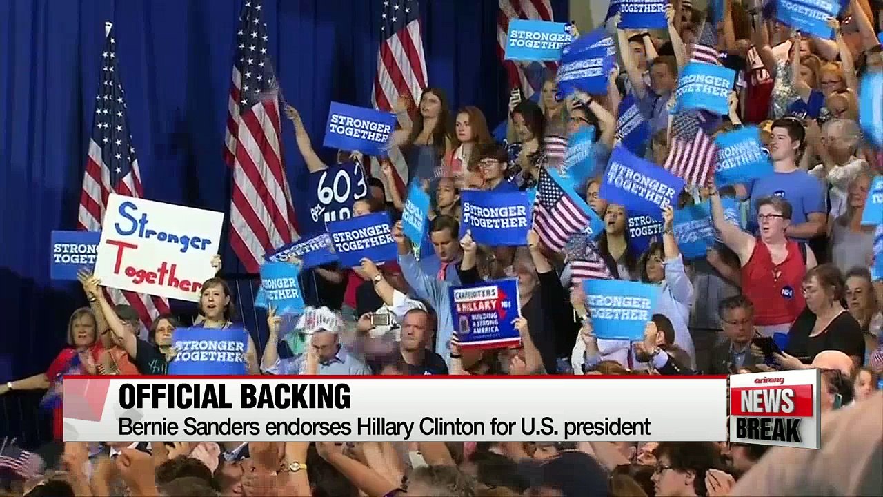 Bernie Sanders endorses Hillary Clinton for president