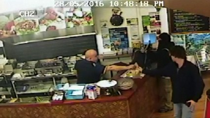 Kebab shop owner ignores robber