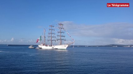 Brest 2016. Le Cuauhtémoc arrive avec quatre heures d'avance