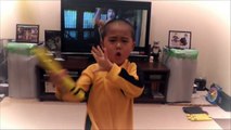 My son(5year old) acting Bruce Lee's nunchaku scene\mmm
