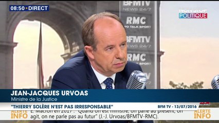 Jean-Jacques Urvoas prend la défense de Thierry Solère sur sa visite à la prison de Fleury-Mérogis