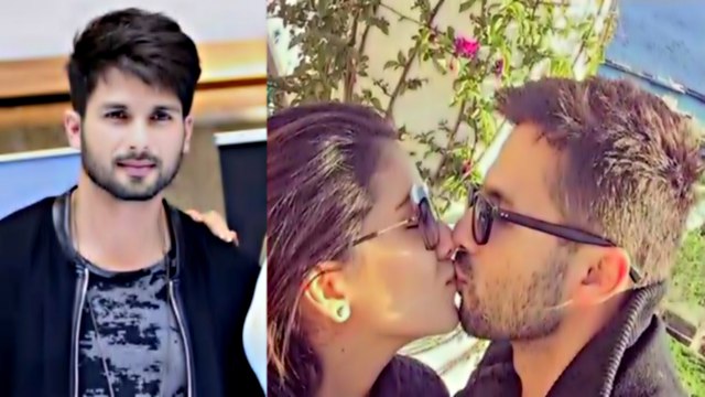 Shahid Kapoor at First Wedding Anniversary Kiss Mira Rajput