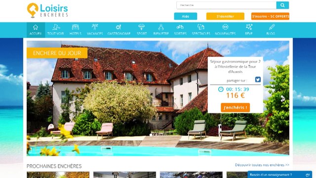 Talent du tourisme 2016 : Loisirs enchères - Région Aquitaine Limousin Poitou Charentes