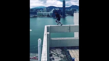 Un free runner saute entre deux immeubles de 25 étages : Vertige interdit
