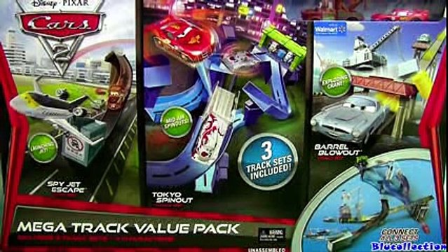 CARS 2 Mega Track Value Pack Playset Tokyo Spinout, Spy Jet Escape, Barrel Blowout Speedway