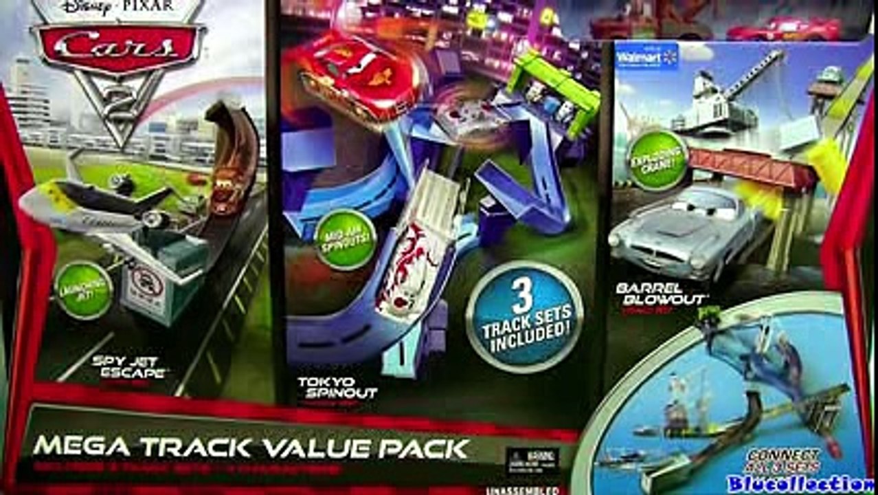 CARS 2 Mega Track Value Pack Playset Tokyo Spinout, Spy Jet Escape, Barrel Blowout Speedway