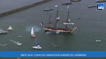 Des coups de canon pour l'arrivée de l'Hermione aux Fêtes maritimes