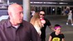 David Beckham arrives at LAX Airport with son Cruz and daughter Harper