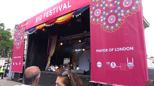 Music band plays at Eid London Festival in Trafalgar Square