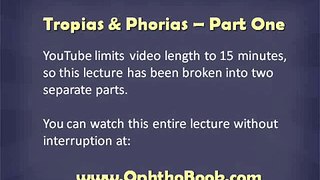 Ophthalmology Lecture - Tropias & Phorias (part 1/2)