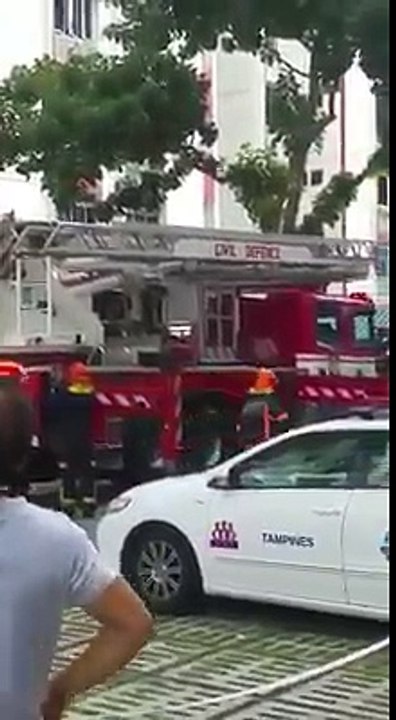 Elderly Man Hanging from Cloth Rack 8th Floor