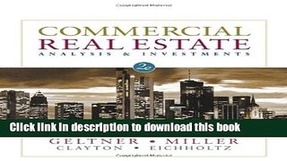Read Commercial Real Estate Analysis   Investments  PDF Free