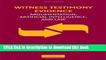 Download Witness Testimony Evidence: Argumentation and the Law  PDF Online