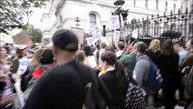 Anti-Tory protesters gather outside Downing Street as Theresa May takes office