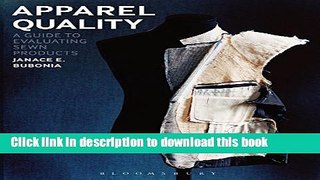 Read Apparel Quality: A Guide to Evaluating Sewn Products  Ebook Free