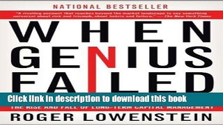 Download When Genius Failed: The Rise and Fall of Long-Term Capital Management  PDF Online