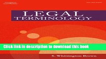 Download Bundle: Legal Terminology   WebTutor? on WebCT? Printed Access Card  PDF Online