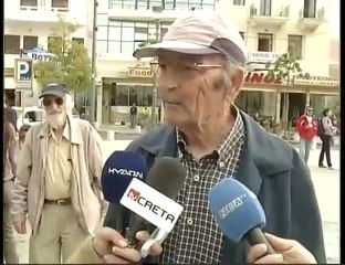 Old man interrupts interview with animal noise