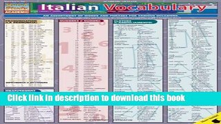 Read Italian Vocabulary (Quickstudy: Academic)  Ebook Free