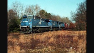Conrail powered Guilford/ST NESE at Plaistow,NH 02/17/1992