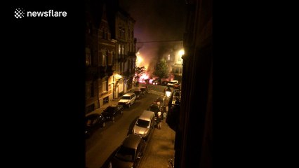 Fire raging in Saint-Gilles, Brussels