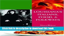 Read Louisiana s Italians, Food   Folkways  Ebook Free