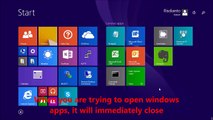 How to fix, windows 8.1 apps not working (close immediately)