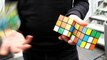 Solving 3 Rubik's Cubes While Juggling...WOW!!