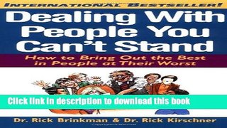 Read Dealing With People You Can t Stand  PDF Free