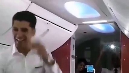 Air Hostess and Pilot Dancing on Bollywood Song During Flight