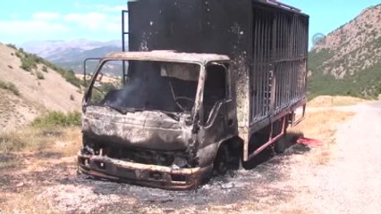 Tunceli'de Teröristler Araç Yaktı