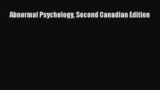 Download Abnormal Psychology Second Canadian Edition PDF Free