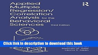 Read Book Applied Multiple Regression/Correlation Analysis for the Behavioral Sciences, 3rd