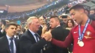 Euro 2016: Cristiano Ronaldo Hugs Alex Ferguson After Portugal Win