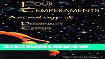 Download Book Four Temperaments, Astrology   Personality Testing Ebook PDF