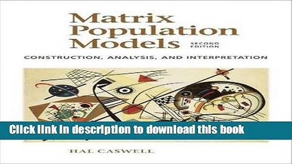 Read Matrix Population Models Ebook Free