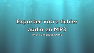 Exporter en mp3 sur Audacity avec l'encodeur Lame - Audacity 2/4