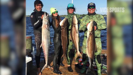 Valentine Thomas Fights Sharks for Food