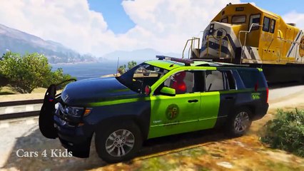 Police Car and SPIDERMAN for Children Cartoon with Superhero CARS! Nursery Rhymes Songs for Kids